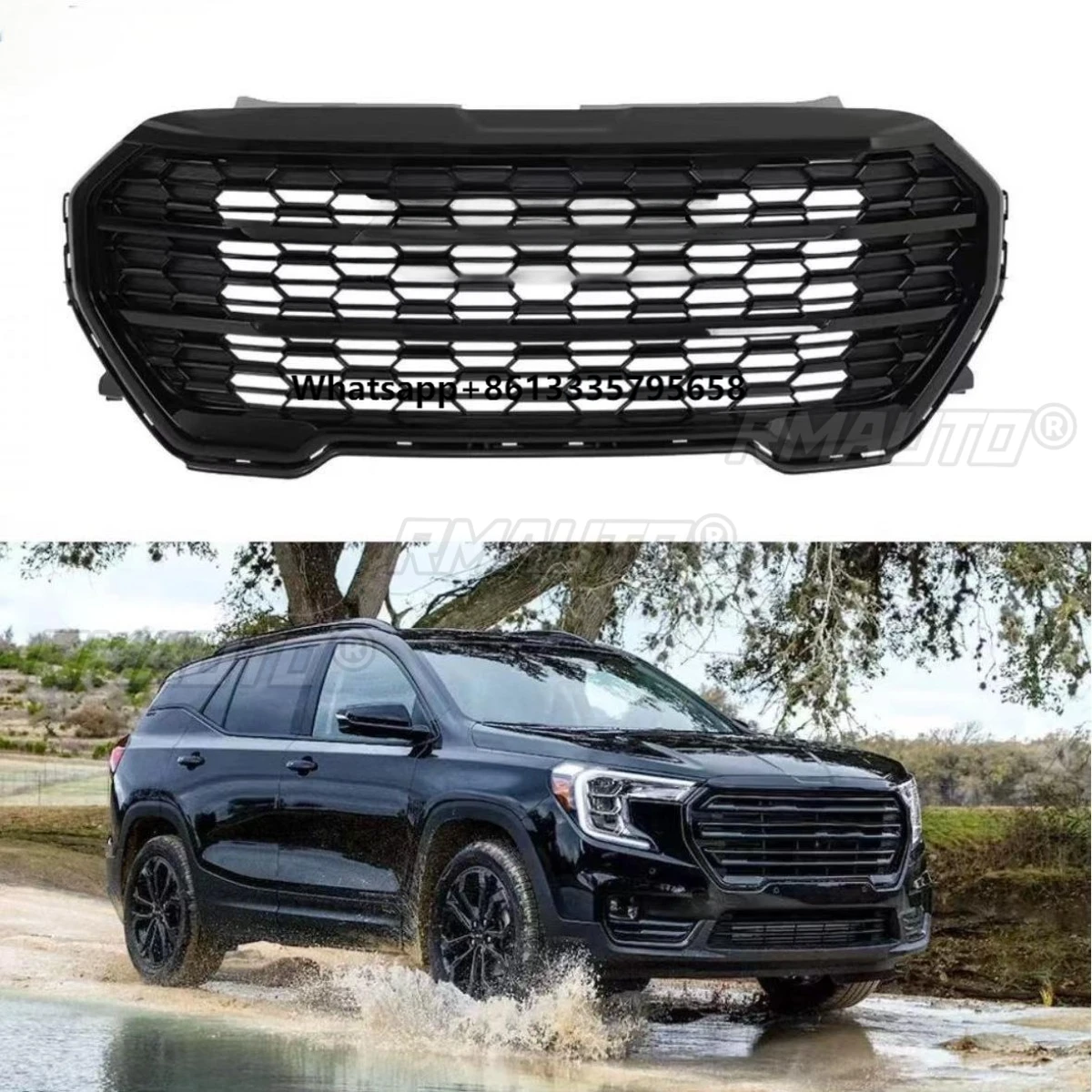 

Car Bumper Grill Decorative Strips Racing Grille Body Kit Front Bumper Grill For GMC Terrain 2022-2023 Exterior Part