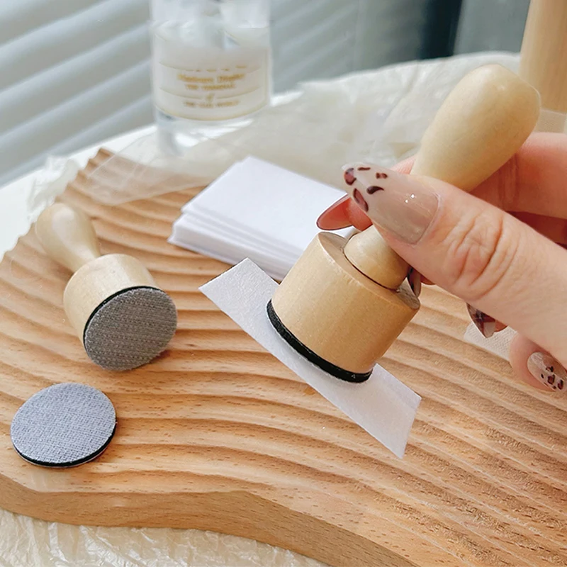 Nail Wooden Handle Cleaning Seal Nail Art Painting Cleaning Auxiliary Tool Nail Polish Remover Accessories