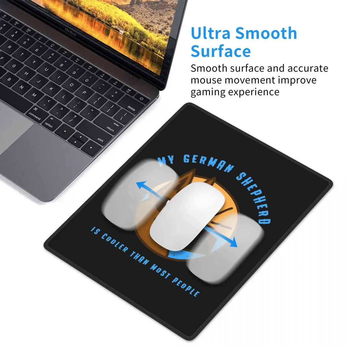 My German Shepherd Dog Is Cooler Mouse Pad Gamer PC Laptop Mats Keyboard Carpet Computer Gaming Desk Mat 7x9 in 22x18 cm