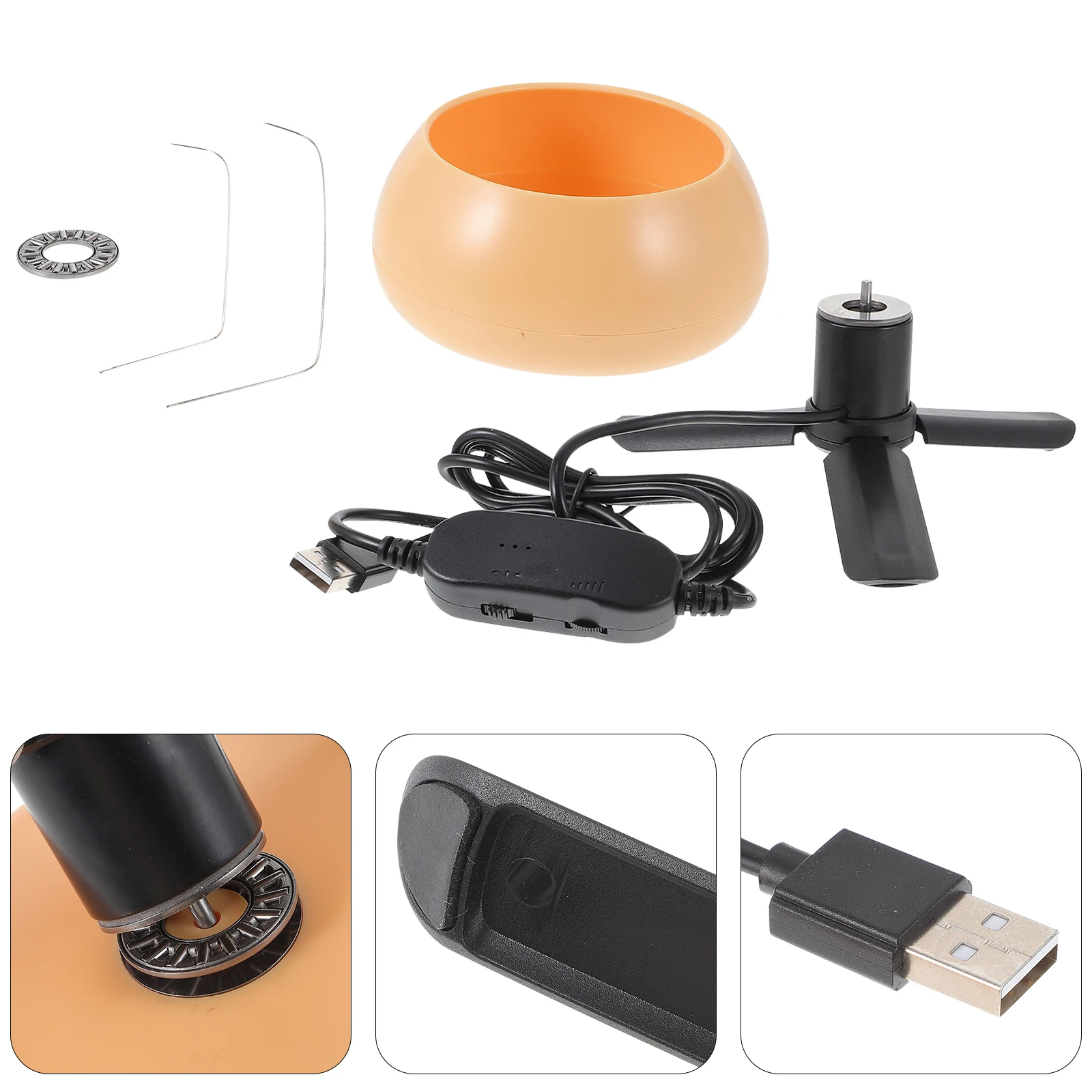 Electric Bead Threader Spinner Chain Tool Plastic DIY Making Bowl Portable Stringing Tool for Beads USB Bead Spinner Kit Beading