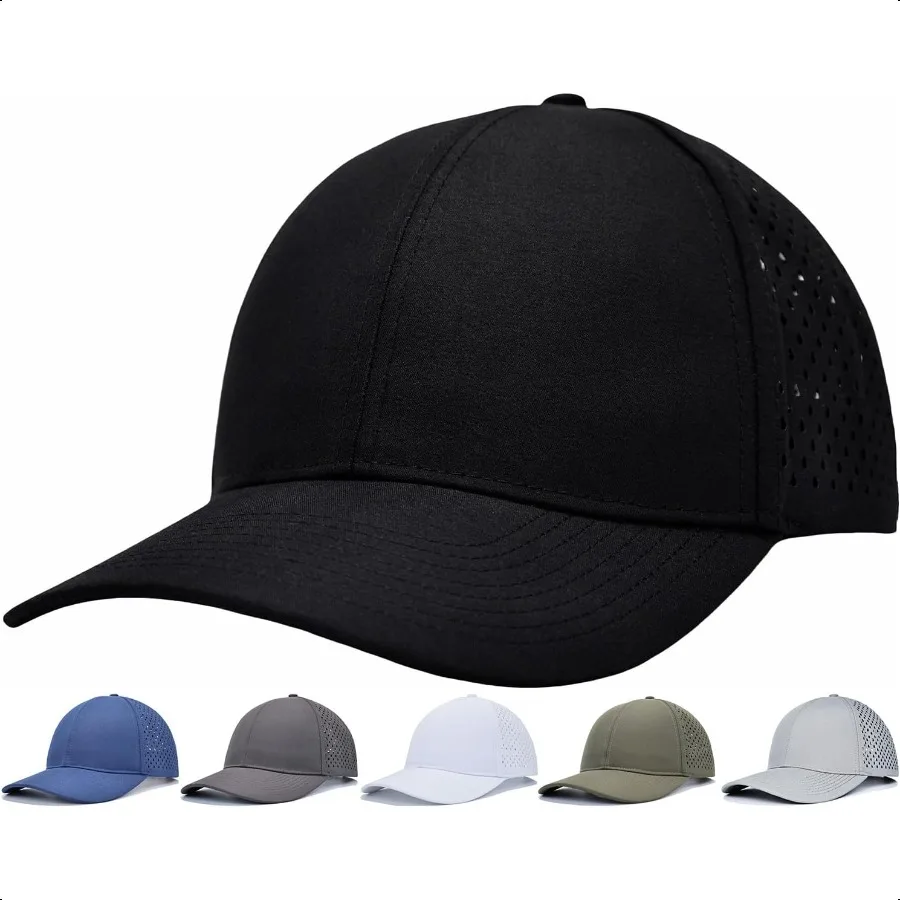 

Мужская регулируемая бейсболка ML XL XXL, водонепроницаемая сетчатая кепка Snapback с лазерной резкой