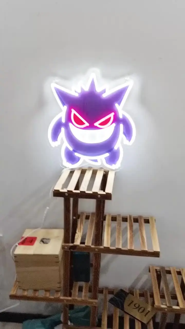 ポケモンクールゲンガーアクリルネオンサイン LED ライト USB 電源