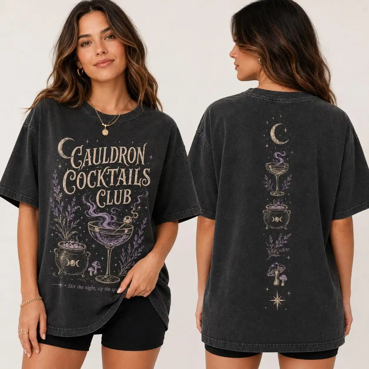 Cauldron Cocktails Club Shirt, Halloween , Witchy Cocktail Tee, Spooky Drink Shirt for Women Shirt T-shirt