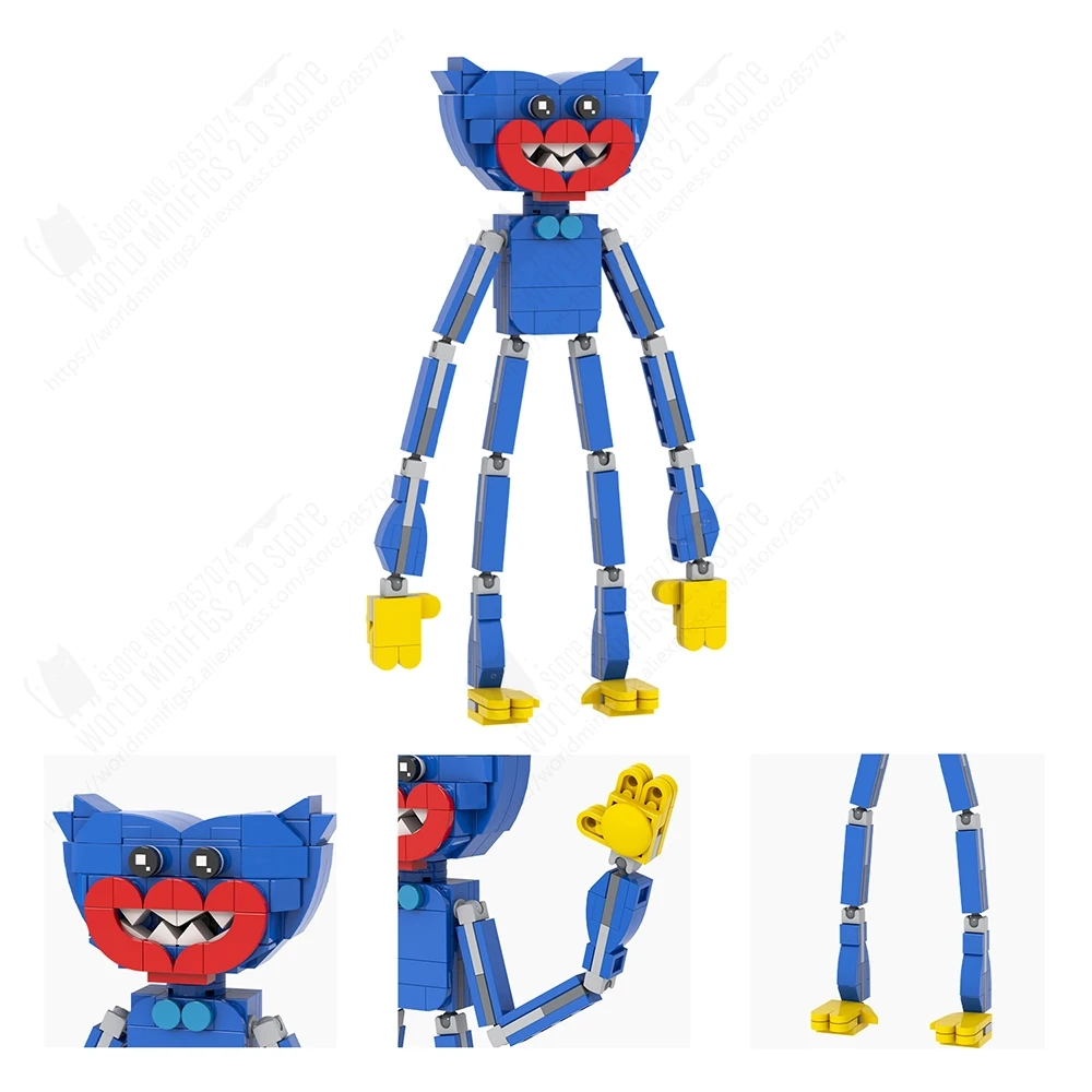 MOOXI poppy playtimes Horror Game Cats Dinosaur Model MOC DIY Bricks Assembled Building Blocks Educational Figure Toy