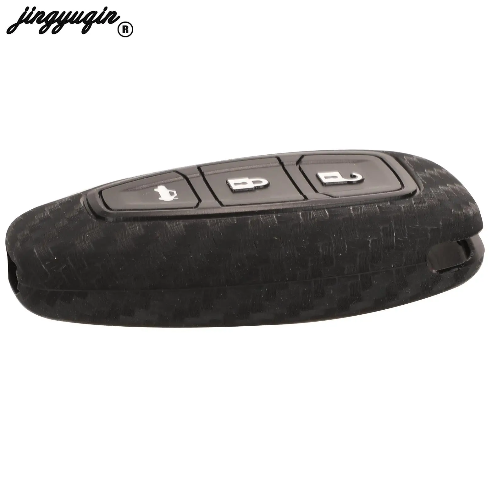 jingyuqin 2/3/4 Buttons Carbon Fiber Silicone Remote Car Key Case Cover For Ford Focus C-Max Mondeo Kuga Fiesta B-Max