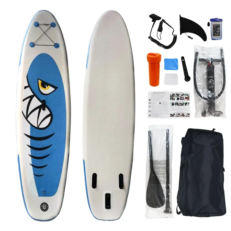 

-Stand Up Paddle Board Inflatable SUP Paddle board with Accessories Fins Adjustable Paddle Pump