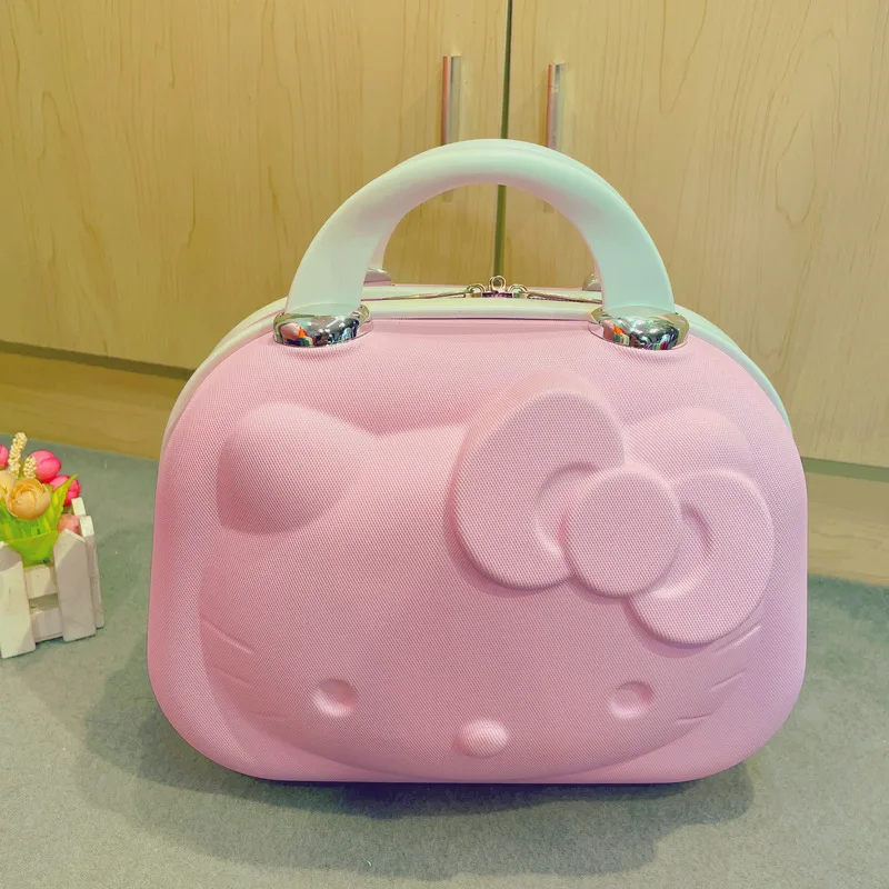 Hello Kitty Anime Sanrioed Cosmetic Case Kawaii Girl Beauty Makeup Storage Bag Travel Luggage Suitcase Portable Festival Gift