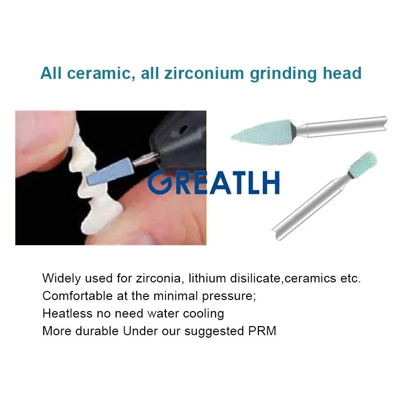 Dental Polisher Ceramic Diamond Grinding Head Medium Diamond Stones for Zirconia or All Ceramics Dental Lab Tools