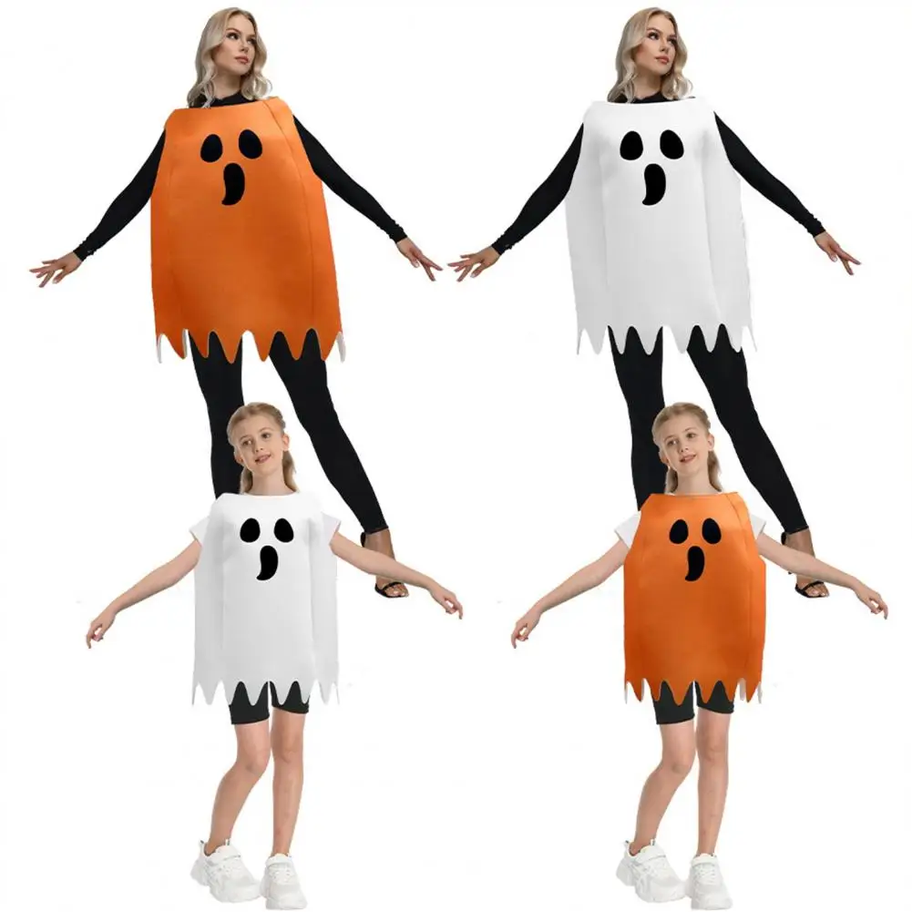 어린이를위한 할로윈 의상 성인을위한 소름 끼치는 유령 할로윈 의상 어린이 무대 쇼 파티 복장을위한 전신 유령 슈트