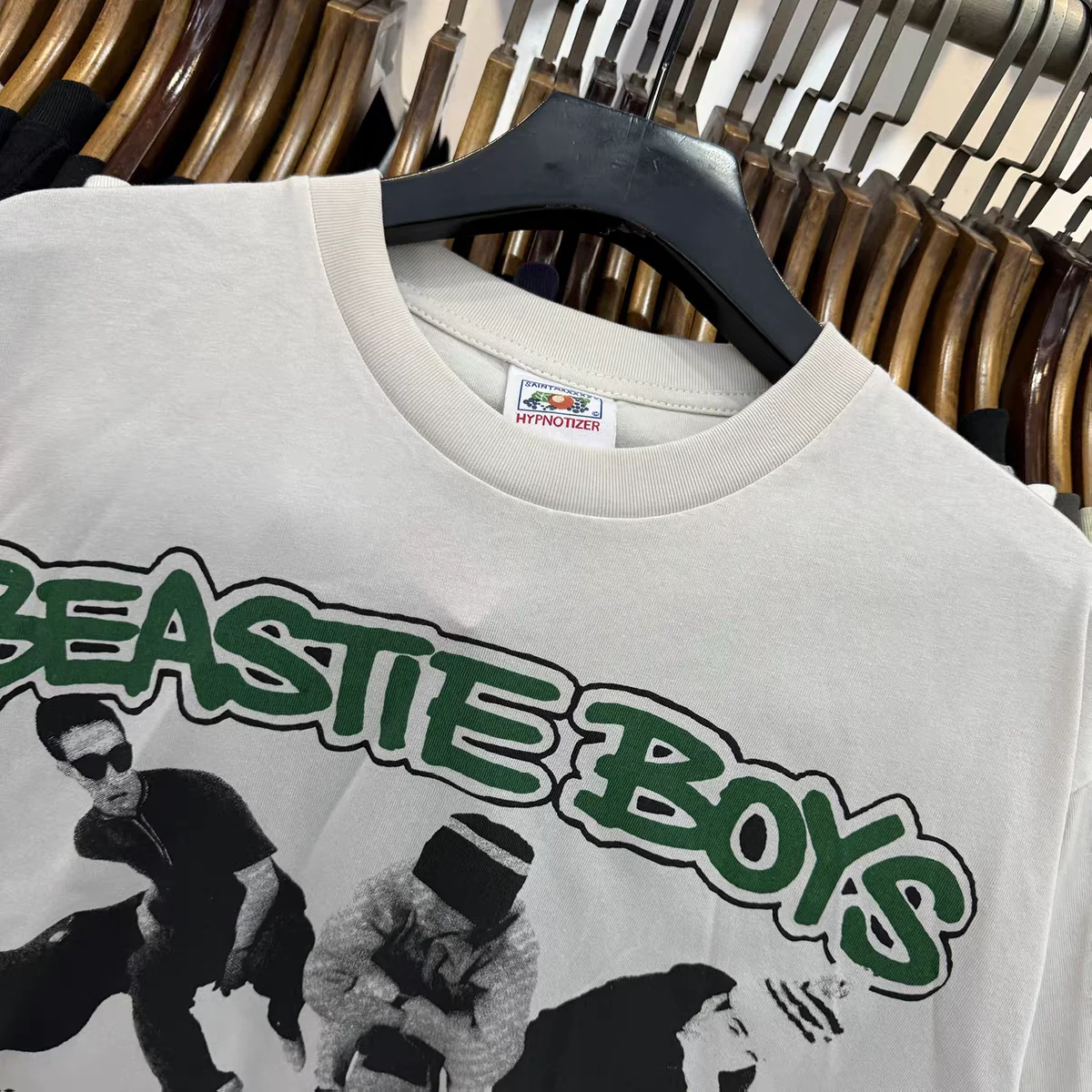26ss Vintage SAINT Cartoon Band Collaboration T Shirt For Men Women Tee Tops T-Shirt
