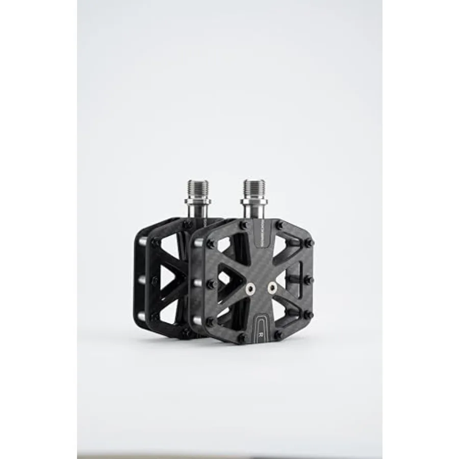 

Mountain Bike Pedals Lightweight Carbon Flat Pedals for MTB 3 Sealed Bearings Titanium axle 9/16" Wide Pedals