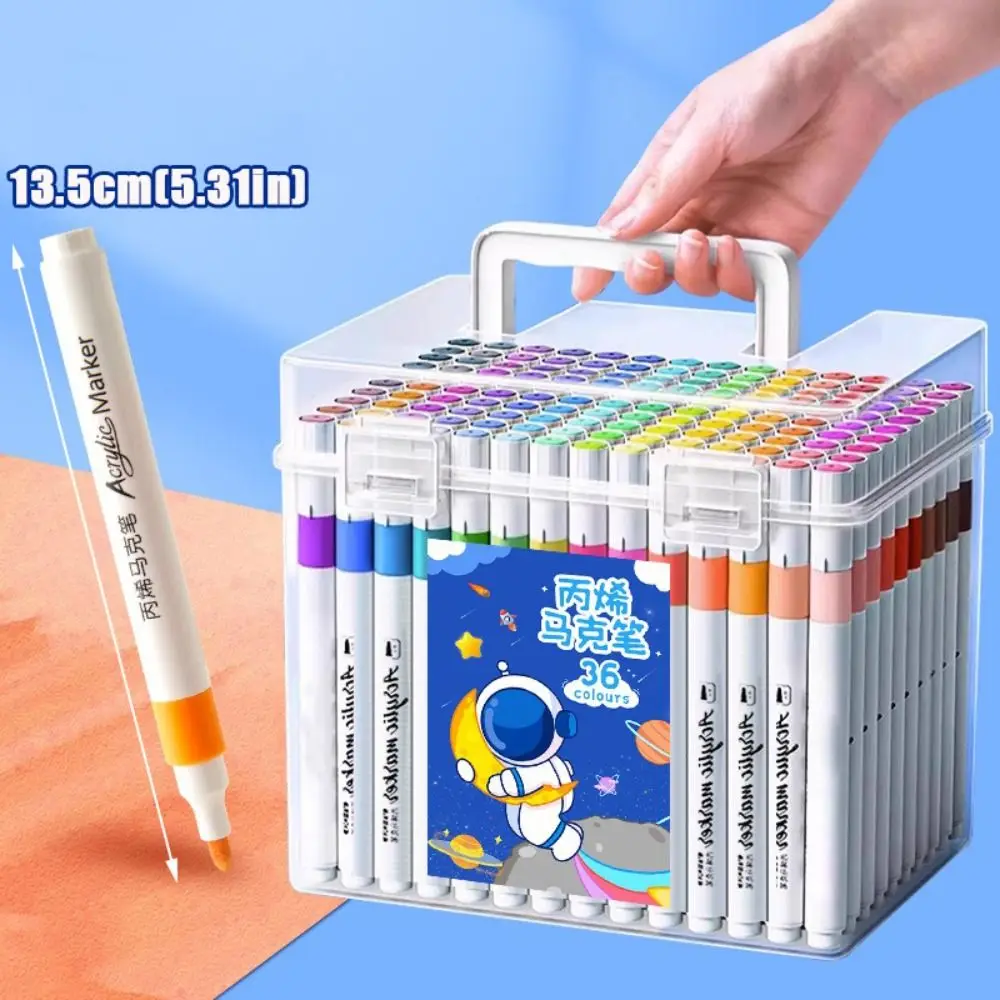 12-120 Colors Washable Acrylic Marker Pen Quick Drying Stackable Color Watercolor Pen DIY Hand Drawing Smooth Writing