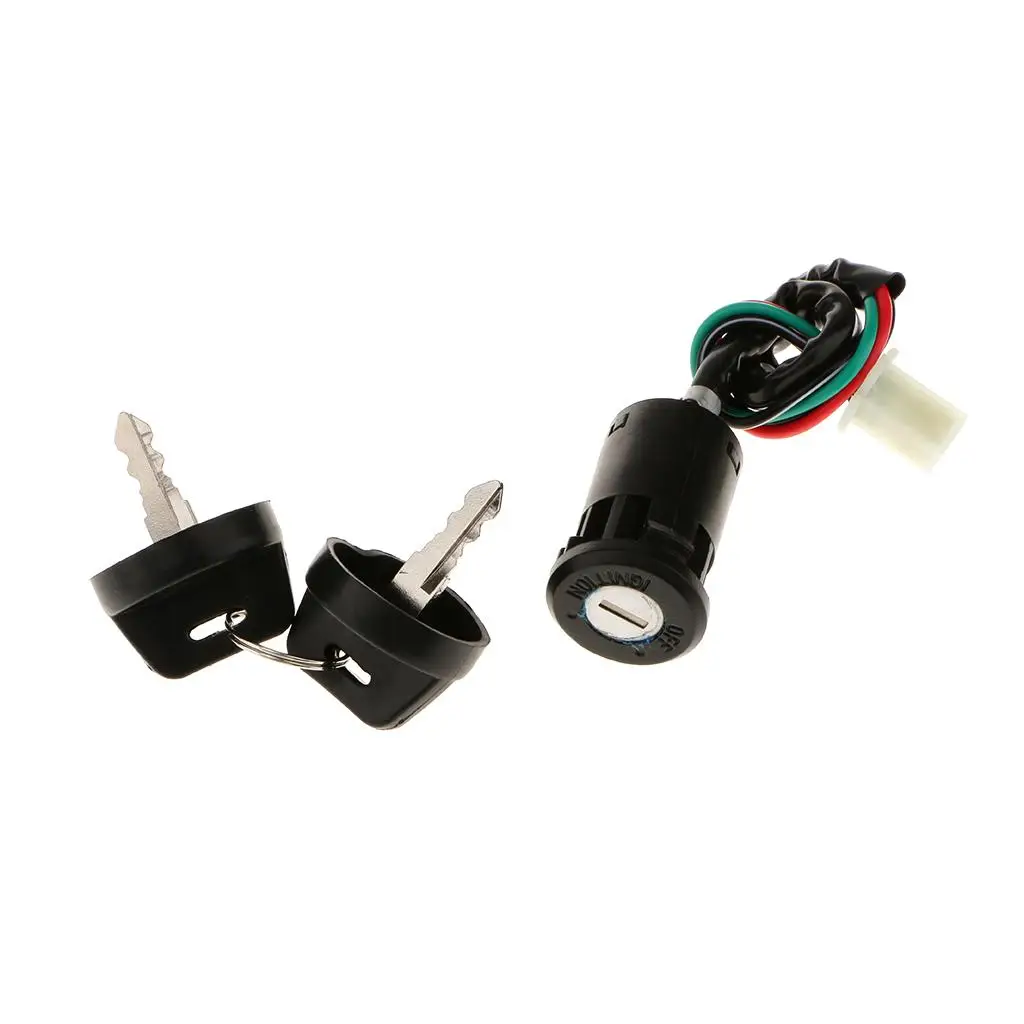 Ignition Key Scooter ATV Moped Kart Electric Motorcycle Switch Lock 4 Wire