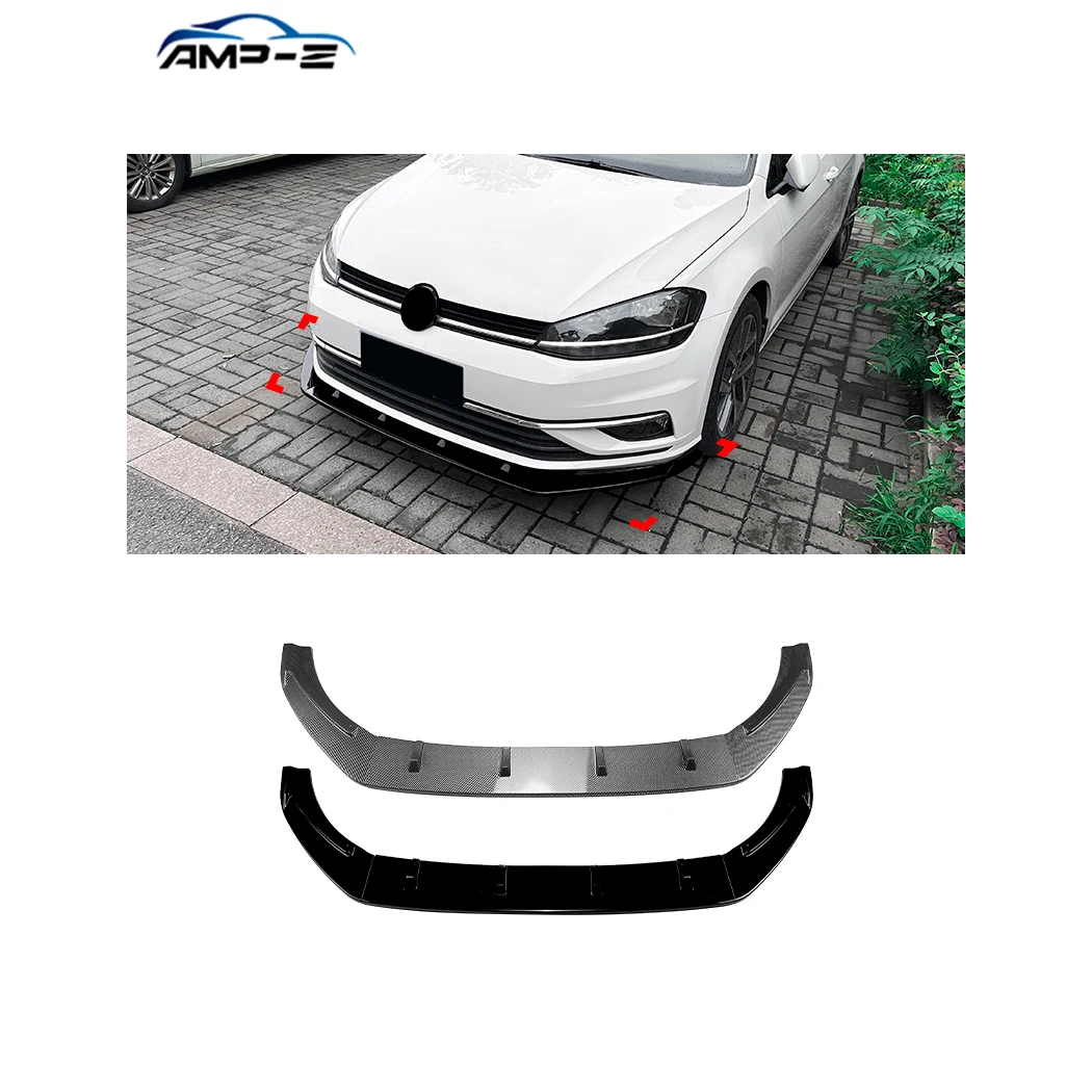 

AMP-Z Golf MK7.5 Hot Sale High Quality Plastic Material Front Bumper Lip for VW Golf MK7.5 2017-2019 Front Splitter