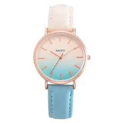 Reloj de cuarzo con gradiente de Color caramelo para mujer, relojes de lujo a la moda, reloj exquisito a escala, reloj de pulsera elegante para mujer, nuevo