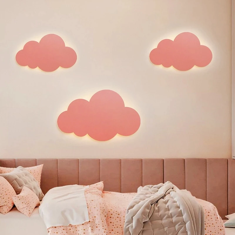 Modern Living Room Children\'s Bedroom Decorative Cloud Indoor Lighting Acrylic Iron Simple Wall Lamp Children LED Wall Lamp