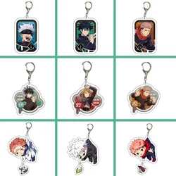 Anime Jujutsu Kaisen Keychain, Itadori Yuji, Gojo Satoru Cartoon, Saco de acrílico Keyring, pingente, Cos Acessório