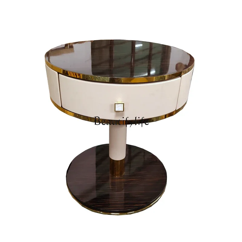 

Postmodern light luxury bedside table Italian simple designer living room sofa locker
