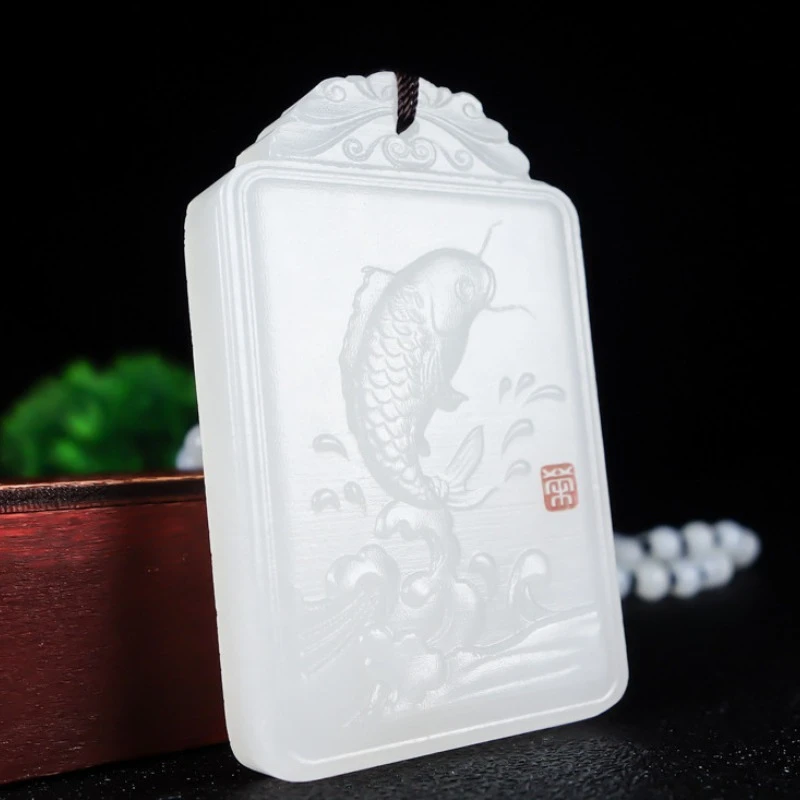 Afghan White Jade Has Fish Pendants for Men and Women Year After Year