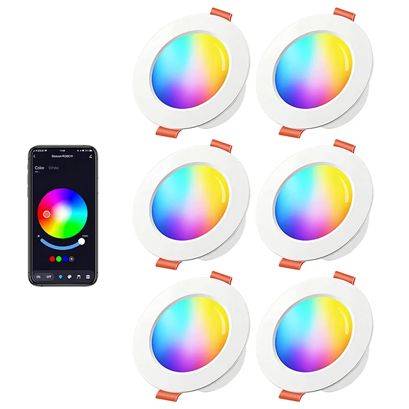 Corridor LED Downlight 110/220V Dimmable Spot Light APP Control Recessed Round Light 10W RGB+CW+WW Change Warm Smart Lamp