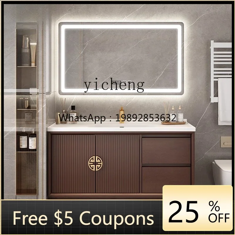 

Комплект для ванной ABB: керамическая интегрированная раковина, умный шкафчик из дуба, напольный туалетный шкаф с раковиной (от пола до потолка)