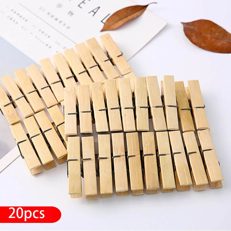 20pcs Rust Resistant Wooden Clothespins for Drying Crafting, and Organizing Clips for Home Office and Classroom Use