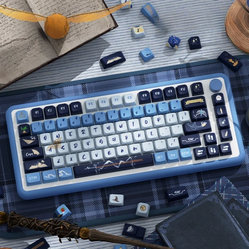 Ravenclaw Themed Keycaps 138/158 Keys Mda Profile Pbt Thermal Sublimation Mechanical Keyboard Customized Blue Anime Game Keycaps