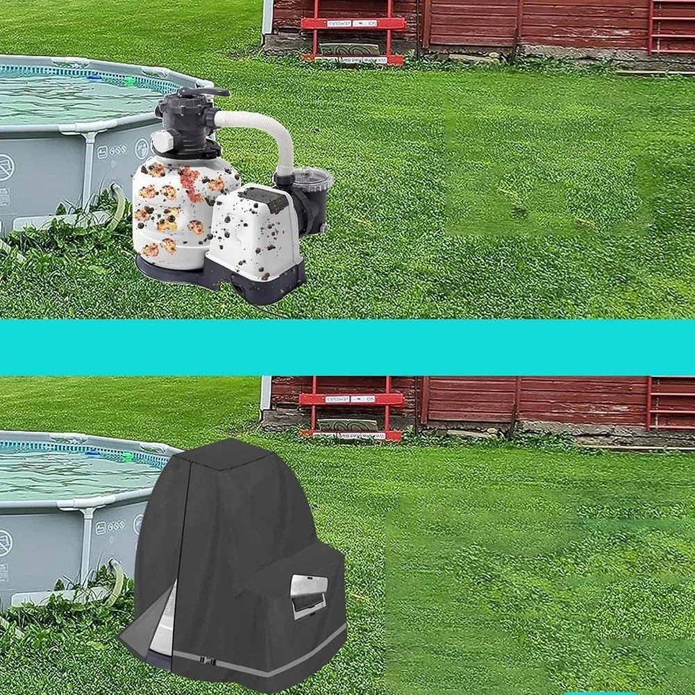 420D Oxford Sand Filter Cover 25.9x24.4x28.3 Inch With Zipper And Buckle For For For For For INTEX For For For For CRYSTAL Clear