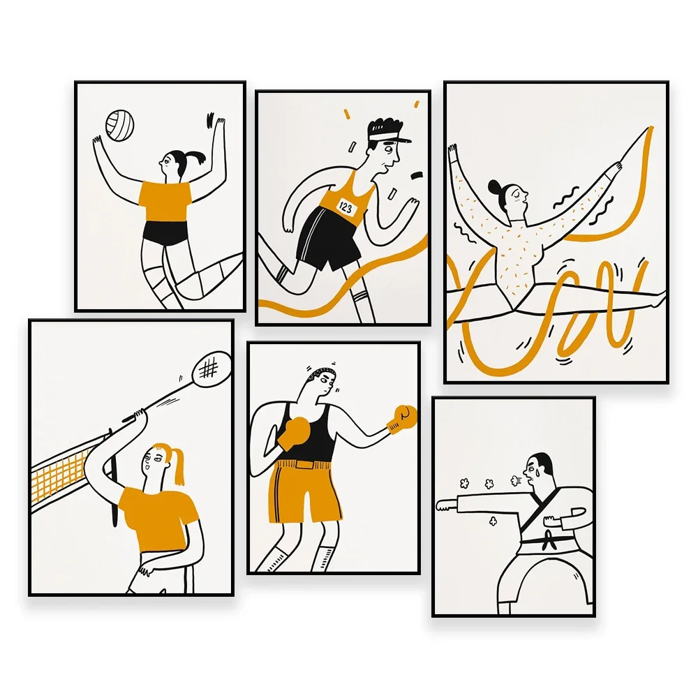 Sports Gallery Wall - physical education, gym, locker room decor, PE, fitness art, gym teacher, coach, sports, athletics, team
