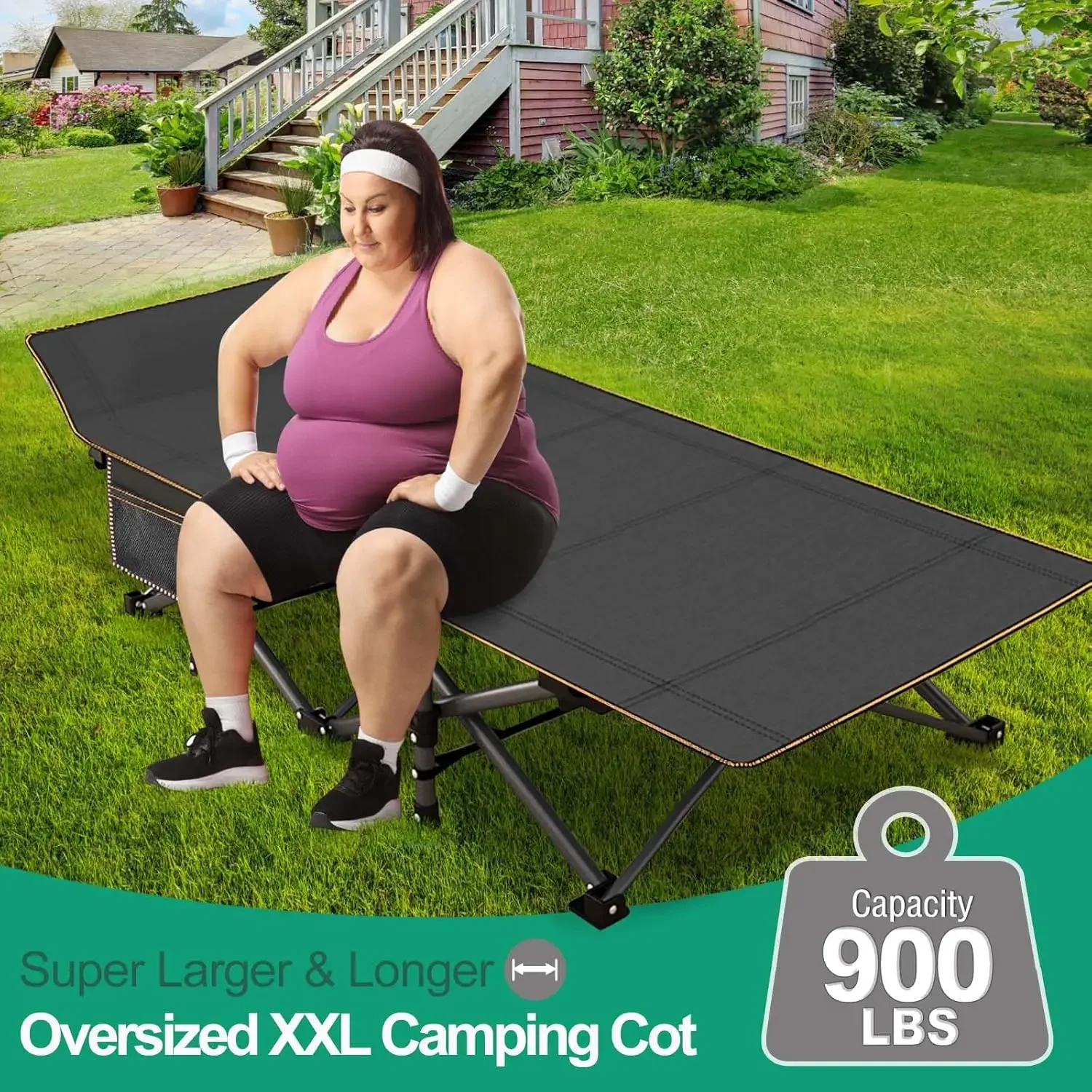 Oversized XXL Folding Camping Cot, 78