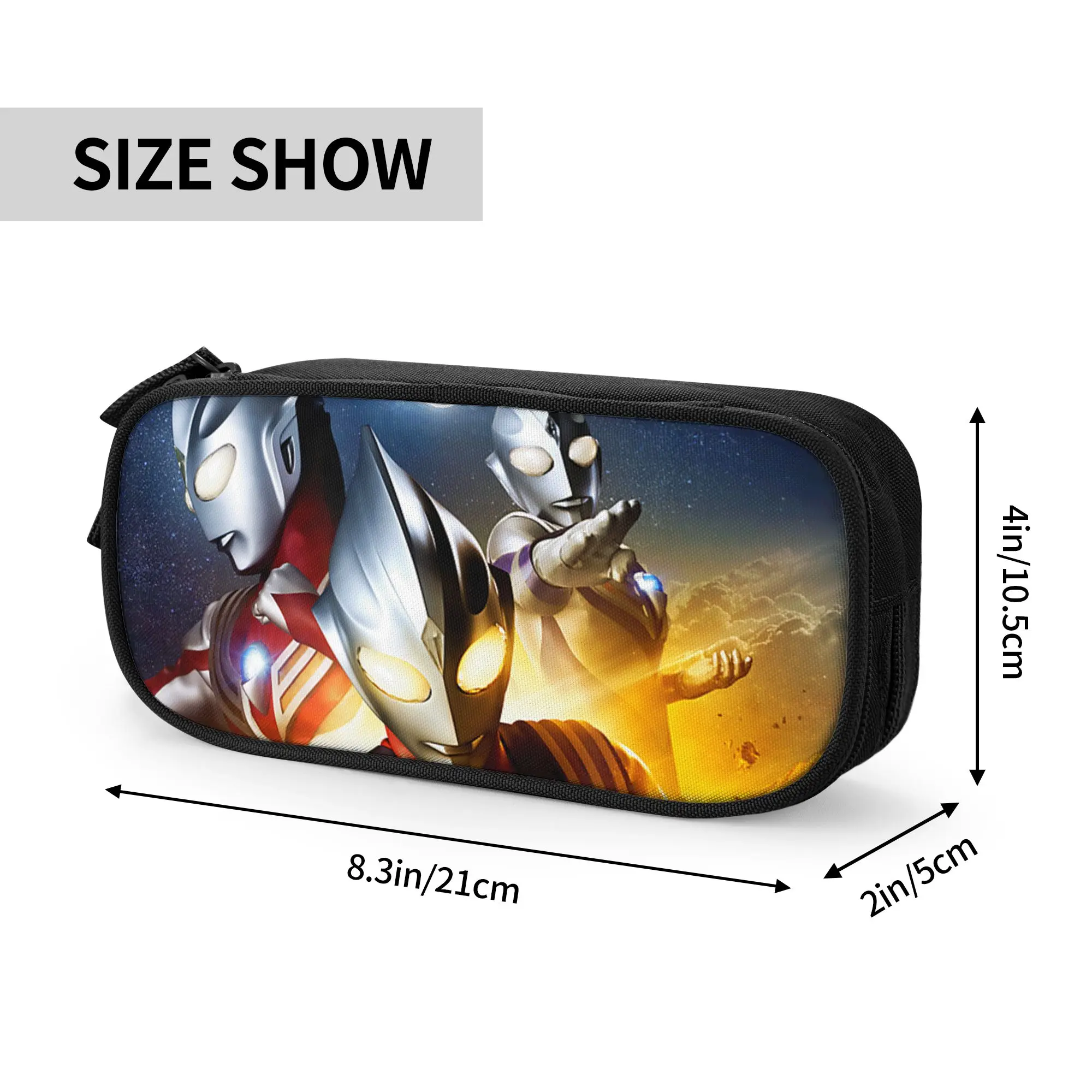 Large Capacity Bags for Child Cartoon Ultraman TIGA Poster Visual Design A  School Pencil Bag for Boys Gilrs Kids