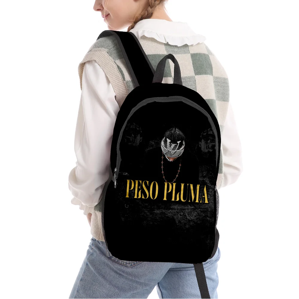 Peso pluma raper boky chmel batoh student škola brašna unisex batůžku na zip traval brašna harajuku batoh