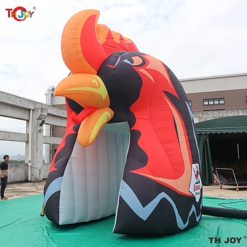 5m hoog Ontwerp aanpassen Giant Outdoor opblaasbare haan tunnel ingangstent voor promotie
