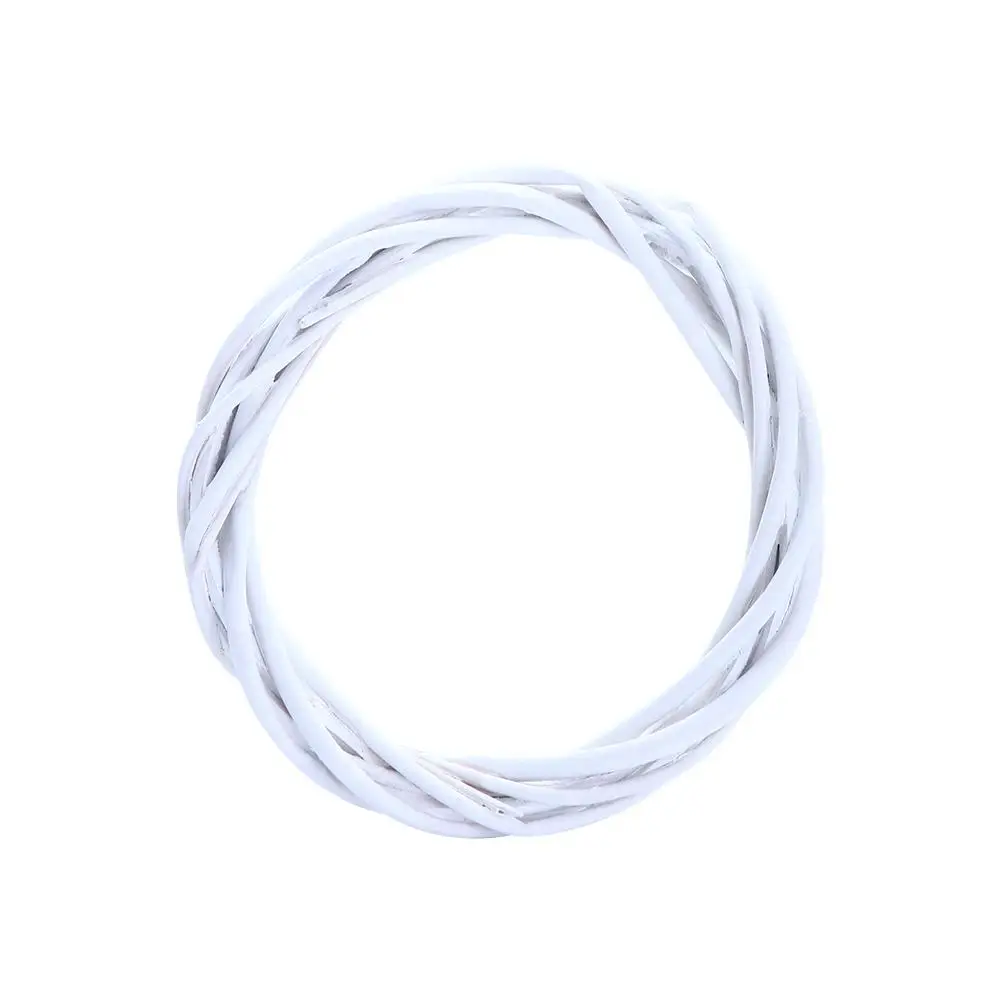 Xmas DIY Craft Ornament Vine Hanging Blank White Garland Rattan Ring Wicker Wreath Christmas Decoration