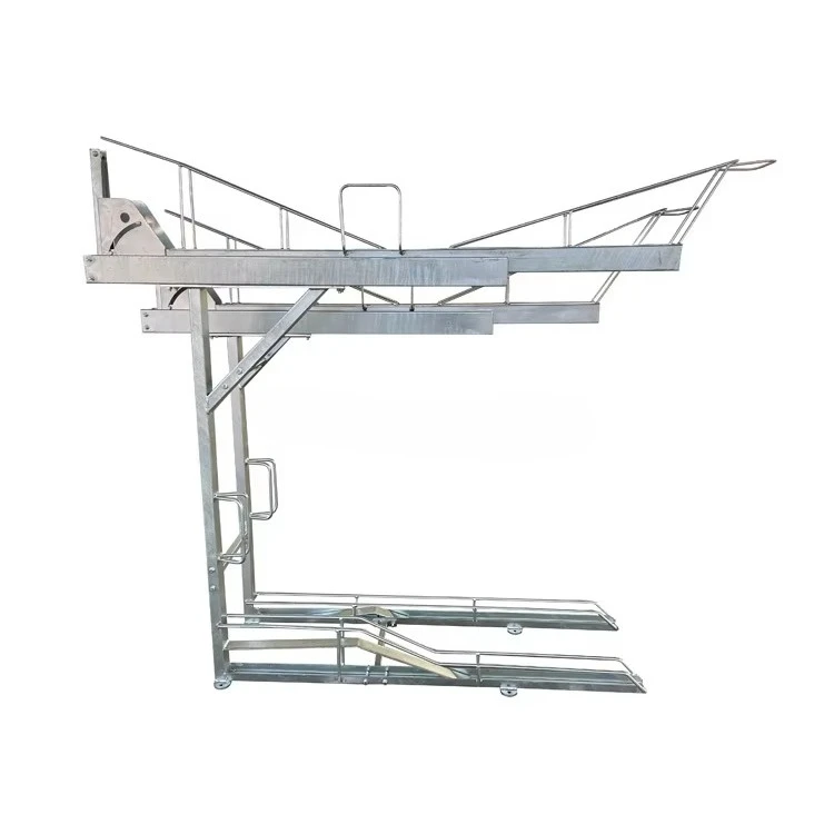 Two Tier Bike Storage Galvanized Steel Rack Double Decker Heavy Duty Bicycle Parking Rack Stackable Vertical Cycle Rack