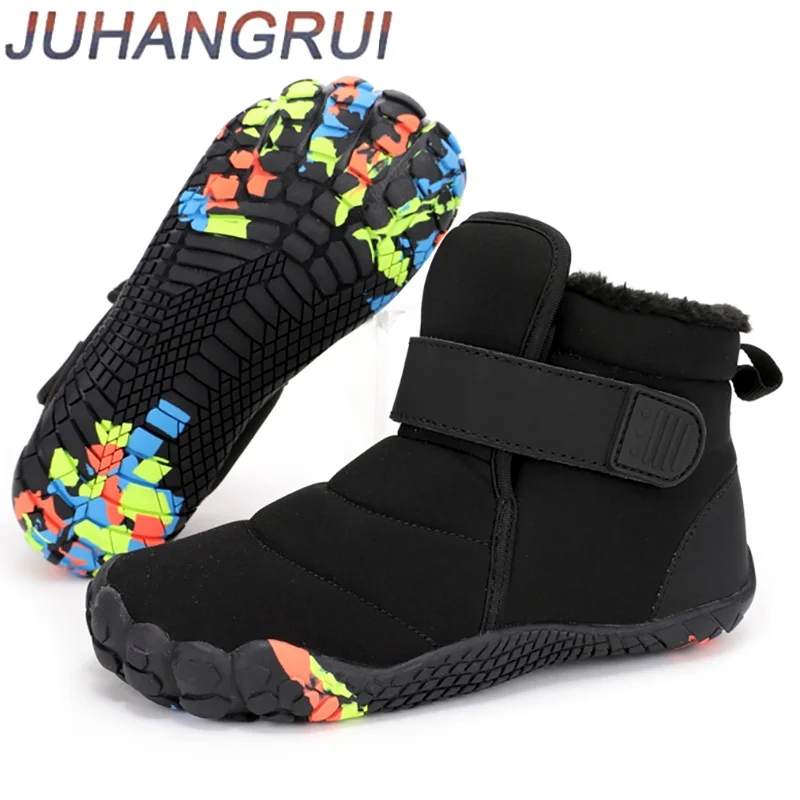 Kids Snow Boots Outdoor Anti-slip Waterproof Soft Plush Winter Short Boots Boys Warm Plush Boots Girls Soft Fur Winter Warm Boot