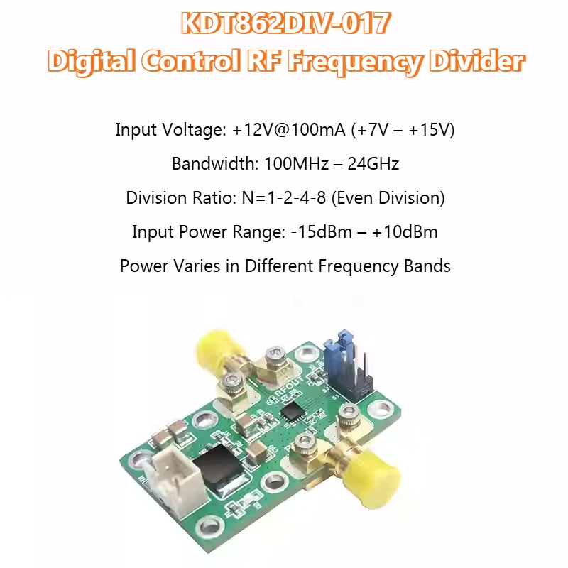 VoltSHMC862/HMC862A RF Frequency Divider 1-2-4 -8 Frequency Divider 24GHz Bandwidth Numerical Control Phase Locked Frequency Div