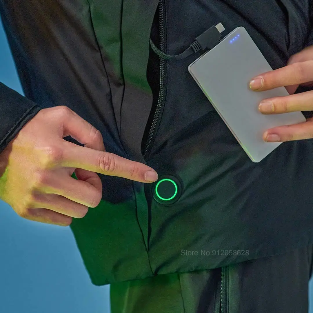 Youpin CottonSmith Beheizte Jacke Kalt Widerstand Anzug Männer USB Intelligente Thermostat Heizung Kleidung Wasserdicht Atmungsaktiv Jacke