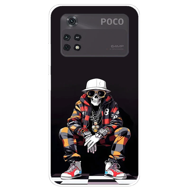 For Xiaomi Poco M4 Pro 4G Case Colorful Painted Cover Soft Silicone Case For Xiaomi Poco M4 Pro 5G PocoM4 Pro Fundas Capa Bumper