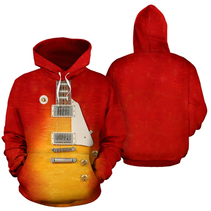 Men Hoodie Guitar Instrument 3D Printed Graphic Pullover Spring Autumn Fashion Harajuku Long Sleeve Streetwear Men Tops - Image 4