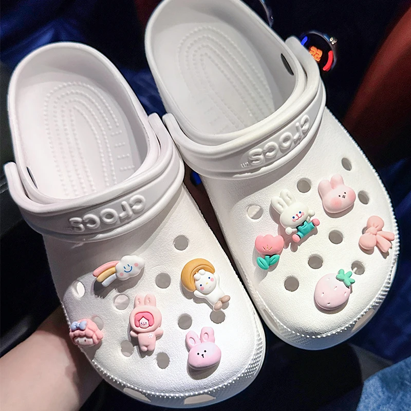 

Cute Bunny Shoe Charm DIY Shoe Decorations Button Accessories for Hole Shoe Bogg Bag Slides Sandals Clogs Kids Gifts