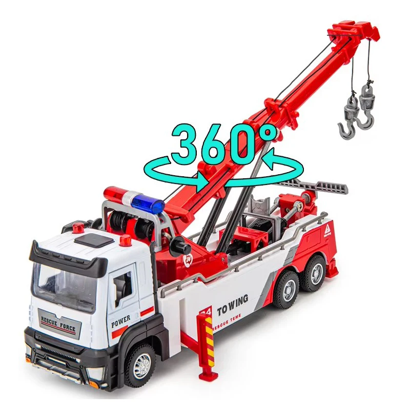 

Alloy Engineering Car 1:32 Model Metal Diecasts Toys Vehicles Car Double Hook Wrecker Trucks Toy Birthday Gifts For Boy B384