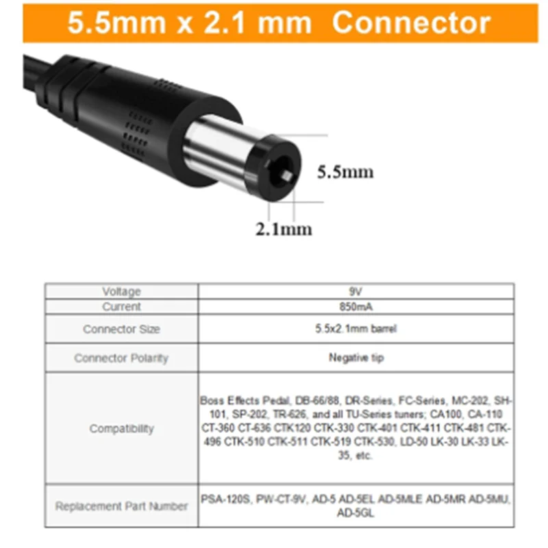 B04B-تأثير الغيتار الكهربائي دواسة محول الطاقة 5 طريقة كابل توصيل الطاقة مجموعة ديزي سلسلة سلك 9 فولت تيار مستمر 850Ma الاتحاد الأوروبي التوصيل #5