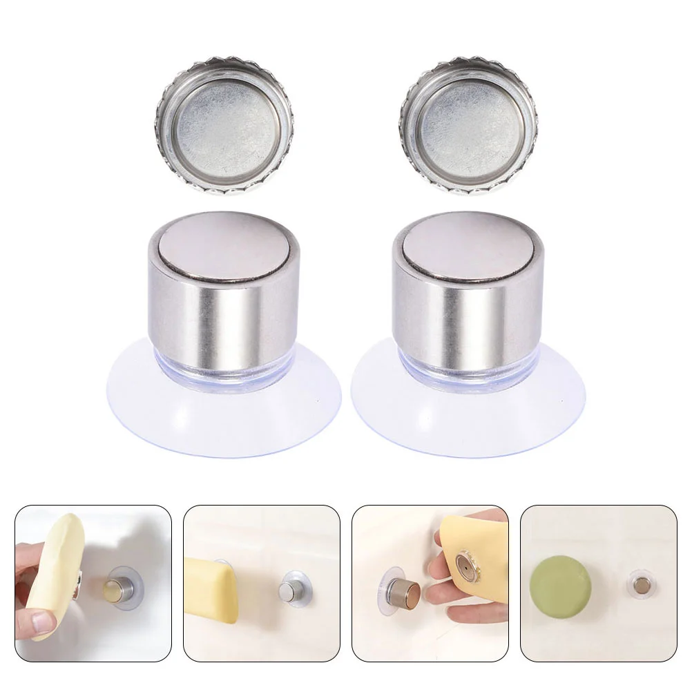 2 Set of Bathroom Soap Holders Drainer Wall Mounted Soap Wall Rack Suction Cup Soap Magnet Holder soap holder Magnetic