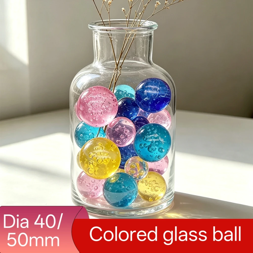 Colored Glass Marbles High Roundness 1-10Pcs DIY Craft Beads Aquarium Fish Tank Vase Filler Home Decor