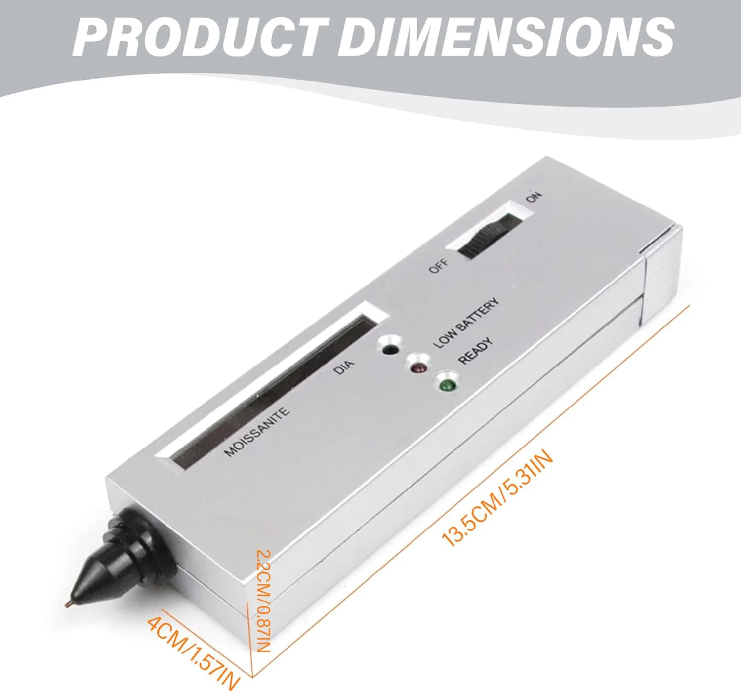 أداة اختبار الماس المحمولة - قلم تحديد جوهرة المجوهرات السريع لاختبار الماس/اليشم/الزمرد/الكريستال