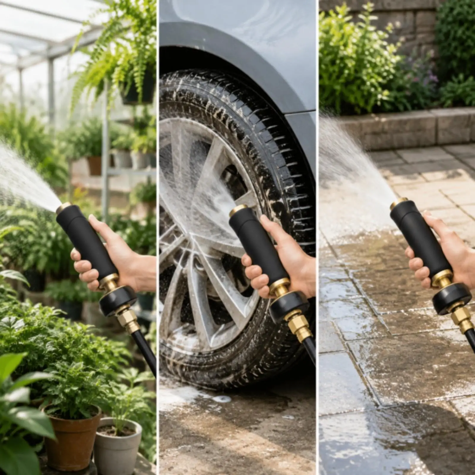 High Pressure Garden | Comfortable Rubberized Grip, Garden Hose Nozzle, for Lawn Watering