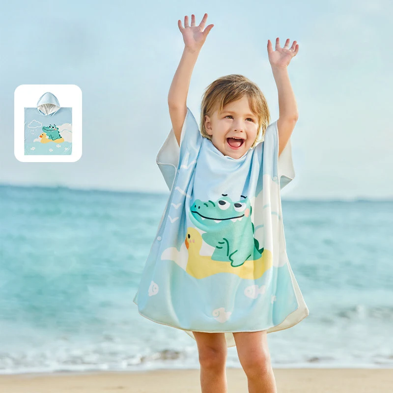 Cartoon Baby Bath Towel Microfiber Hooded Beach Towel Soft Poncho Newborn Cape Towels Kids Bathing Stuff Infant Washcloth