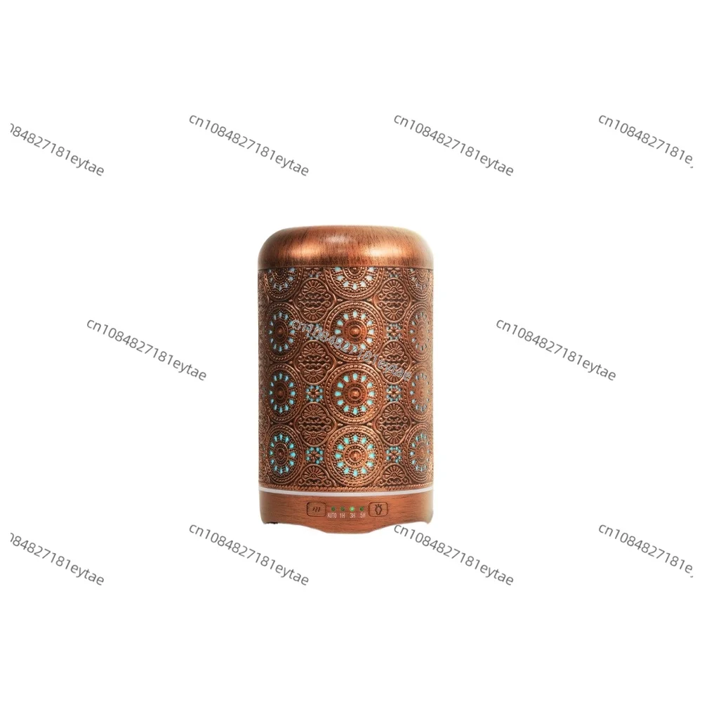 Red Bronze 250ml Hardware Aromatherapy Essential Oil Diffuser 7 LED Lights White Machine Mist Humidifier 1 Year