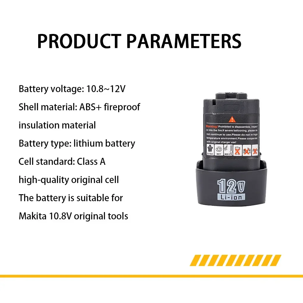 Batería recargable de iones de litio de 12V para Taladro Inalámbrico, sierra, destornillador, llave, amoladora angular, herramientas eléctricas sin